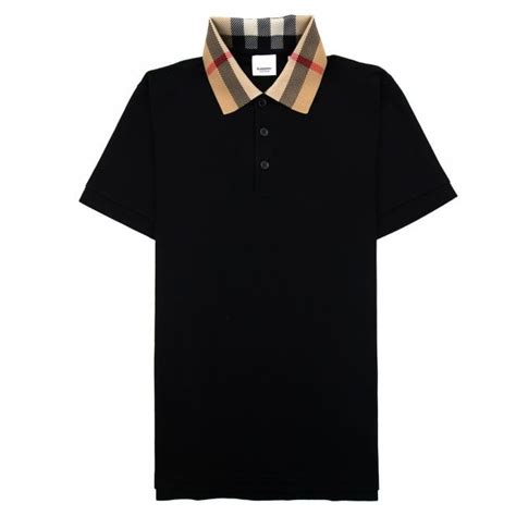 burberry pima cotton polo|Check Label Cotton Polo Shirt in Black .